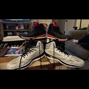 adidas Black and Red plus White pair of adults zero crazy light 3 basketball